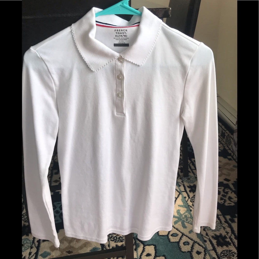 Uniform white collared shirt